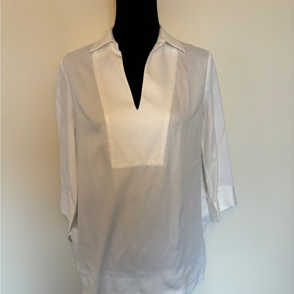 Trina Turk white cotton tunic cover up size 8 - Picture 1 of 6